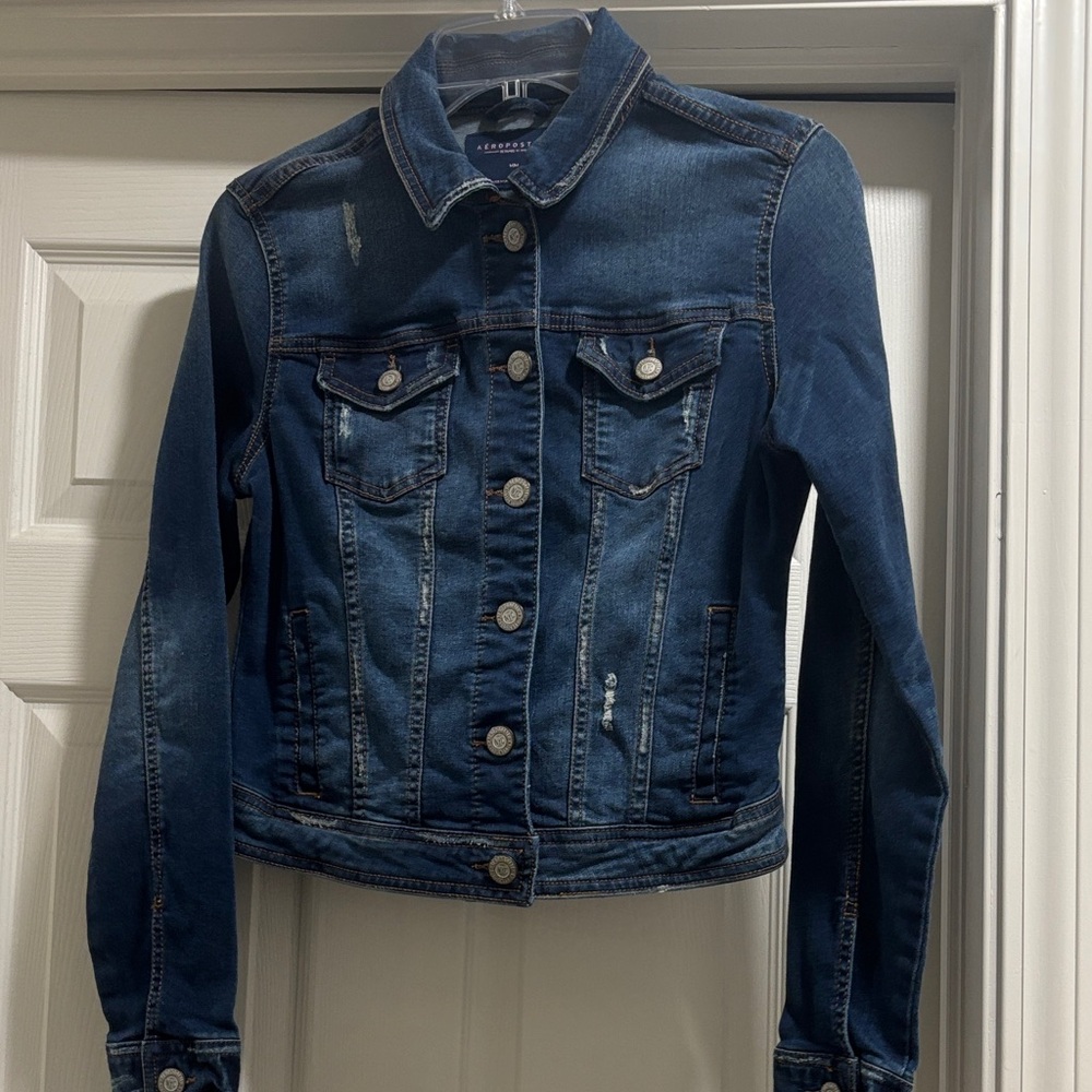 Aeropostale Fitted Dark Blue Jean Jacket
